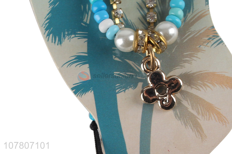 Creative fashion handmade bead chain ladies anklet