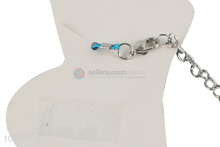 Wholesale blue double layer handmade ladies anklet