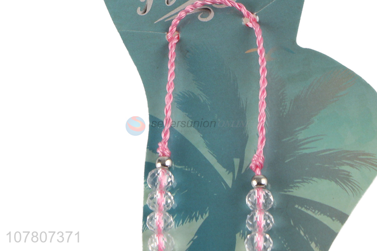 Low price sale pink tassel handmade ladies anklet