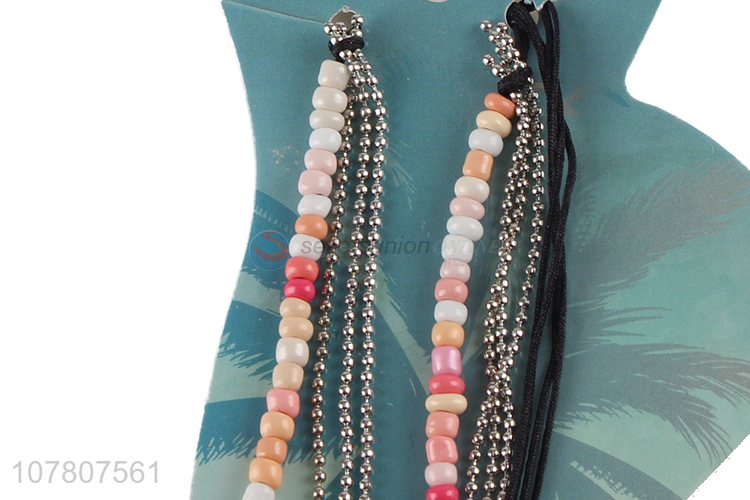 Factory wholesale multi-layer ethnic handmade ladies anklet