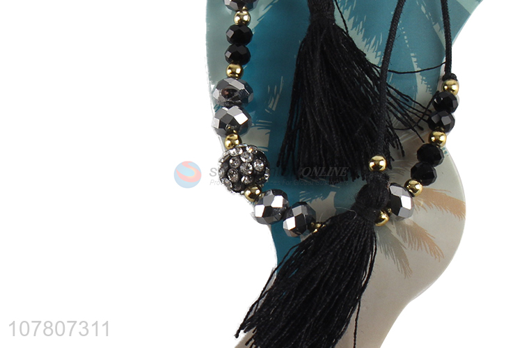 China factory wholesale nylon rope tassel handmade anklet