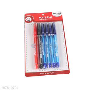 Factory supply office supplies 6 pieces plastic ball pens