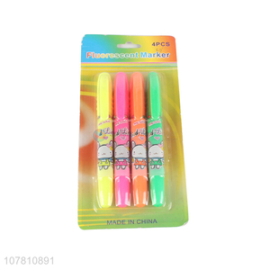 Online wholesale 4 colors plastic highlighter markers for school