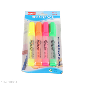 China wholesale 4 pieces fluorescent markers school supplies