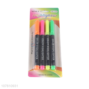 China manufacturer 4 pieces fluorescent pen marker pens for office