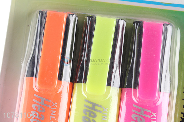 Most popular 3 pieces mini fluorescent pens with flip cover