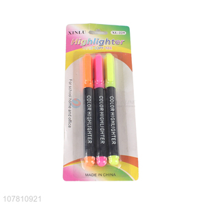 Factory direct sale 3 piece fluorescent color plastic markers