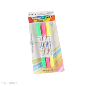 Hot selling bicolor highlighters marking pen for office school