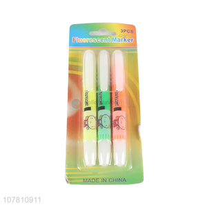 Most popular 3 colors office school fluorescent marking pen