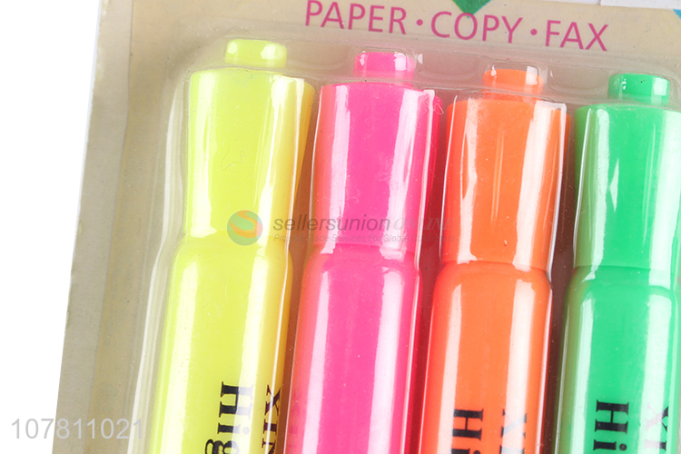 New arrival 4 pieces multicolor highlighters for school office