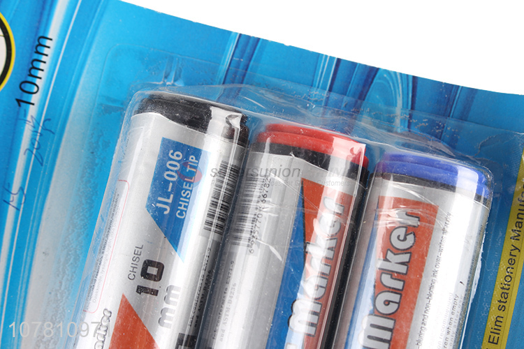 Hot selling 3 colors whiteboard markers permanent markers for carton