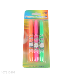 Hot products 3 colors fluorescent pen student marker pens