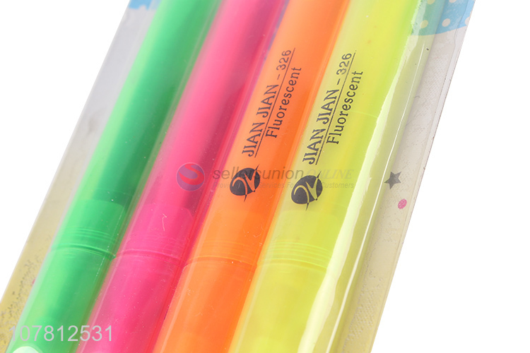 Wholesale 4 Pieces Fluorescent Pen Highlighter Pen Set