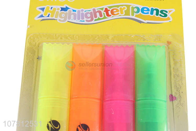 Wholesale 4 Pieces Fluorescent Pen Highlighter Pen Set