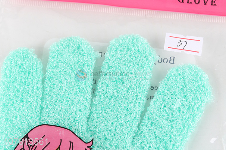 China factory polyester bath glove body exfoliating scrub glove