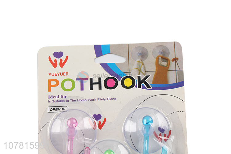 Fashion Design Plastic Sucker Hook For Kitchen And Bathroom