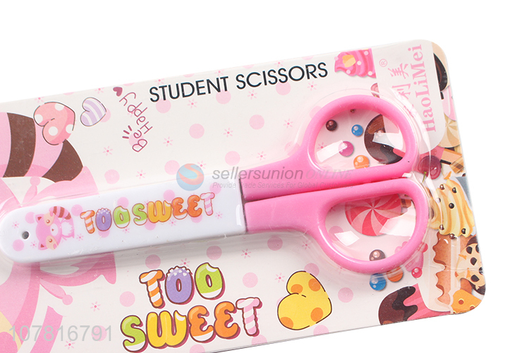 Lovely Design Cartoon Students Scissors With Protective Cap