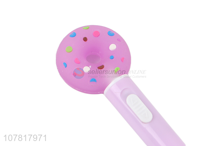 Cute design cartoon donuts gel pen with led light