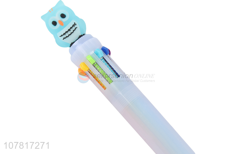 Factory supply owl 10 color stationery ballpoint pen
