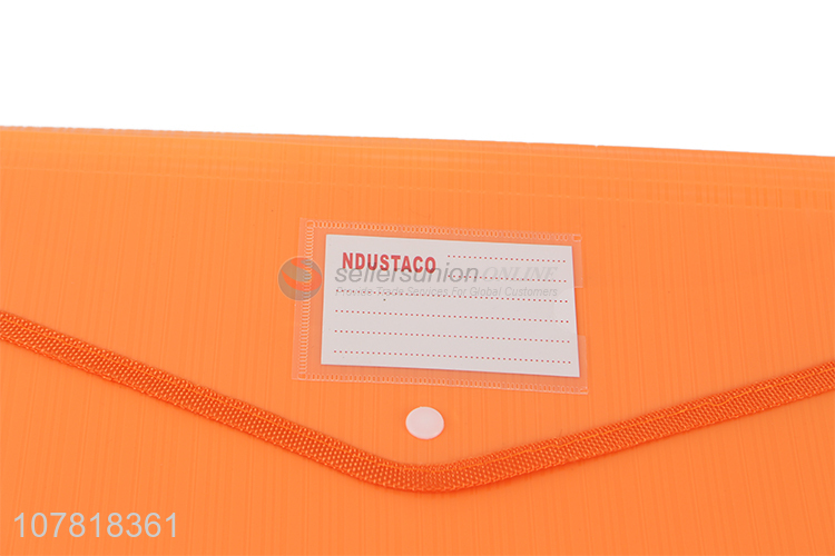 New arrival orange horizontal snap button office document bag