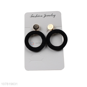 Wholesale fabric wrapped <em>metal</em> hoop earrings geometric jewelry <em>ornaments</em>