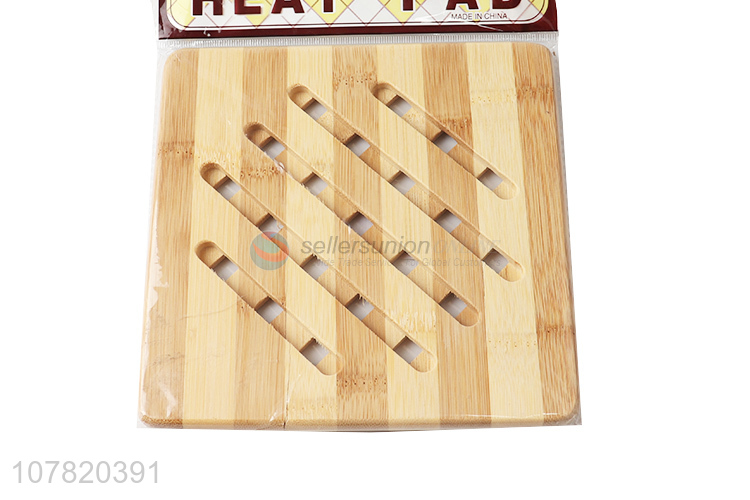 Wholesale eco-friendly natural bamboo heat pad for hot dish/pot/teapot
