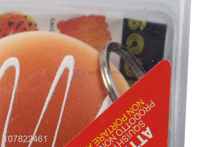 Good quality pu foam hamburger slow rebound toy key chain