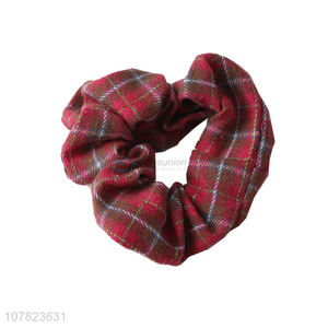 Chinese factory wholesale girls checkered hair tie