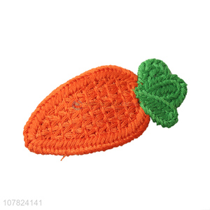 High quality children hairpin cartoon carrot knitted hairpin