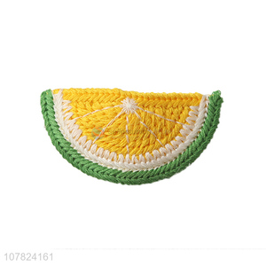 Wholesale cartoon fruit hairpin kids knitted hairpin