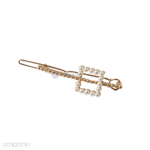Best selling temperament hairpin pearl rhinestone side clip