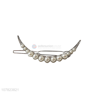 New pea design pearl hairpin ladies metal hairpin