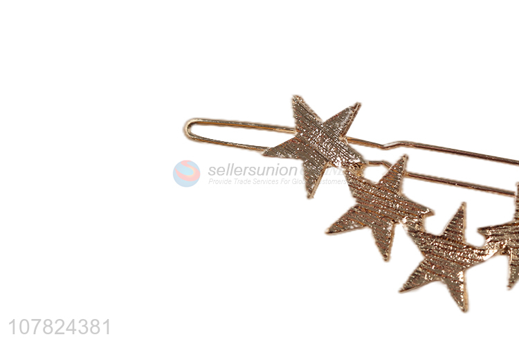New fashion golden five-pointed star hairpin one word hairpin