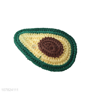 New design fruit wool knitting hairpin for girls