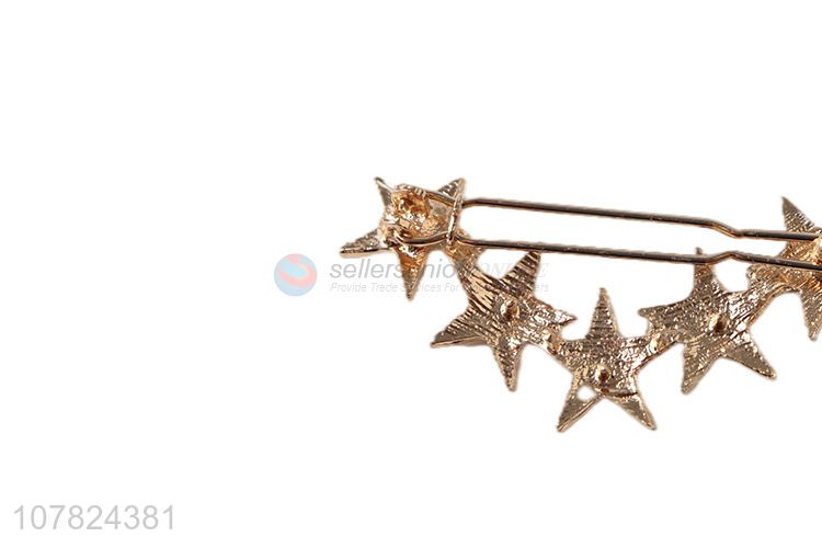 New fashion golden five-pointed star hairpin one word hairpin