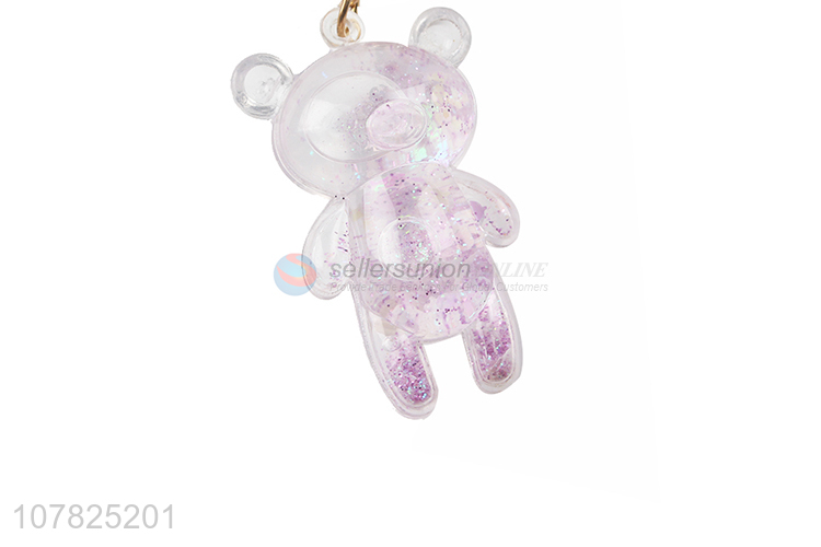 Good price bear shape decorative quicksand keychain