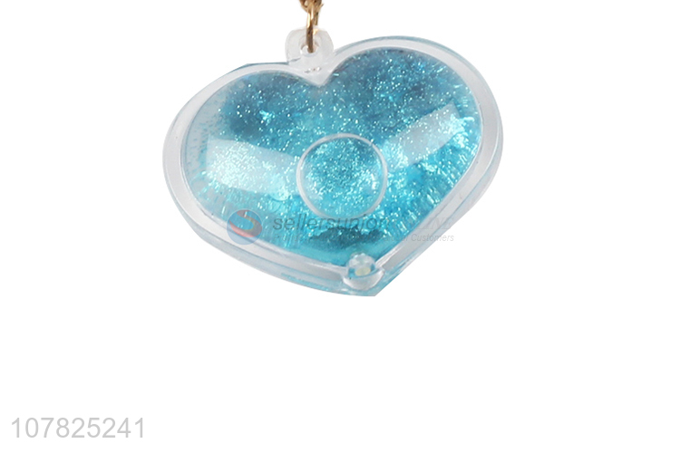 Creative design heart shape quicksand keychain for sale