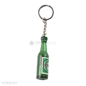 China wholesale mini beer bottle keychain for decoration
