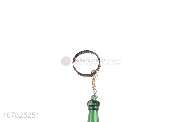 China factory beer bottle decorative keychain