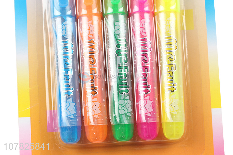 High quality fruit fragrance highlighter student graffiti pen set