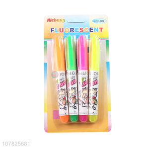 New style color cartoon printing highlighter pen set