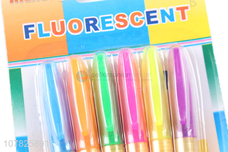 Wholesale 6 color office supplies highlighter pen set