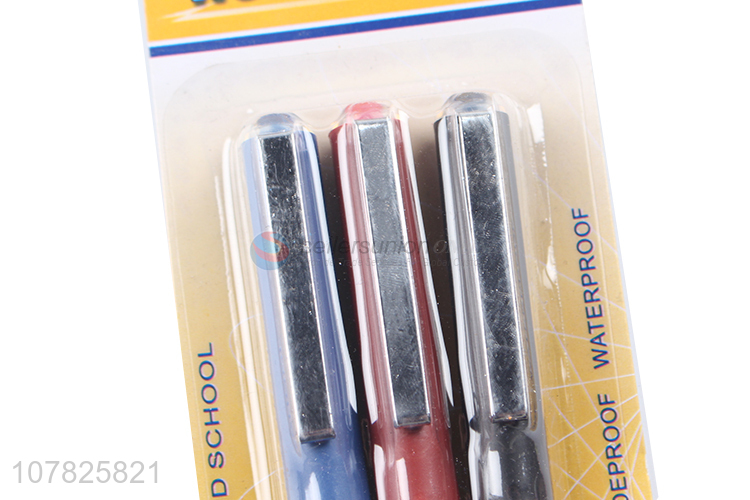 Wholesale three-color office supplies 0.5mm signature pen