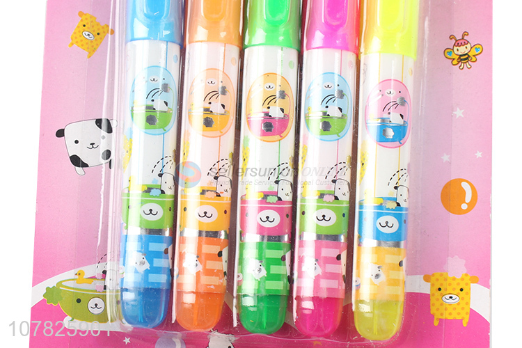 Factory direct sale 5 color graffiti brush highlighter pen set