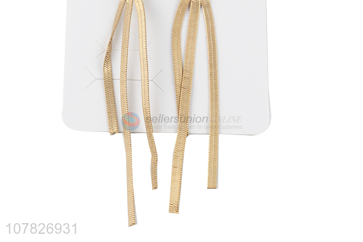 New Arrival Long Metal Tassel Earring Ladies Dangle Earrings