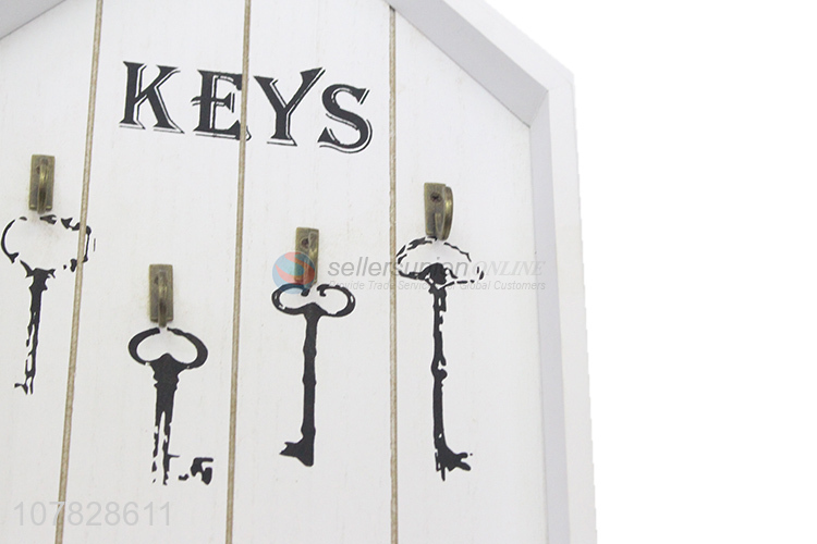 New arrival 4 hooks wooden key holder wall mounted key organizer