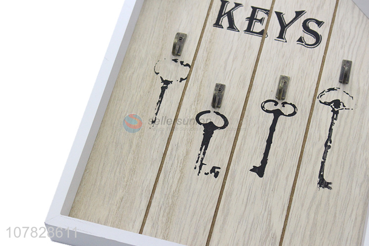 New arrival 4 hooks wooden key holder wall mounted key organizer