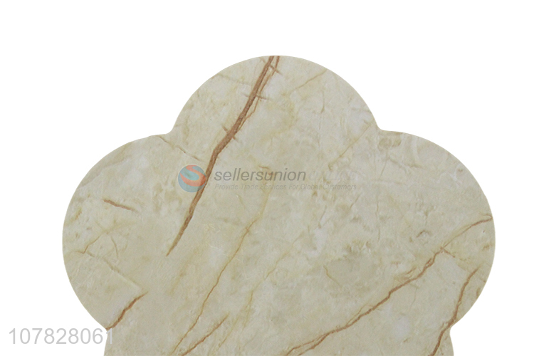 Latest product flower shape marble pattern uv board cup mats