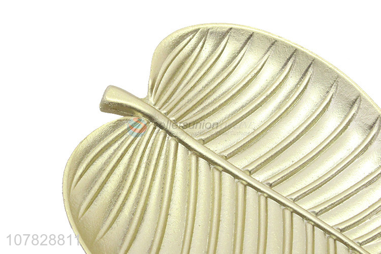 Factory direct sale gold leaf serveware leaf shape serving trays
