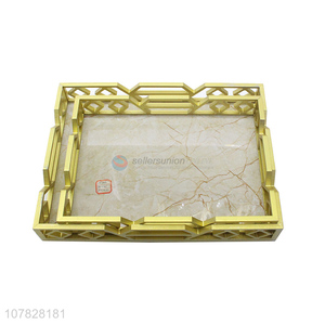 Latest product hollow luxury rectangular mdf serving tray for fruits